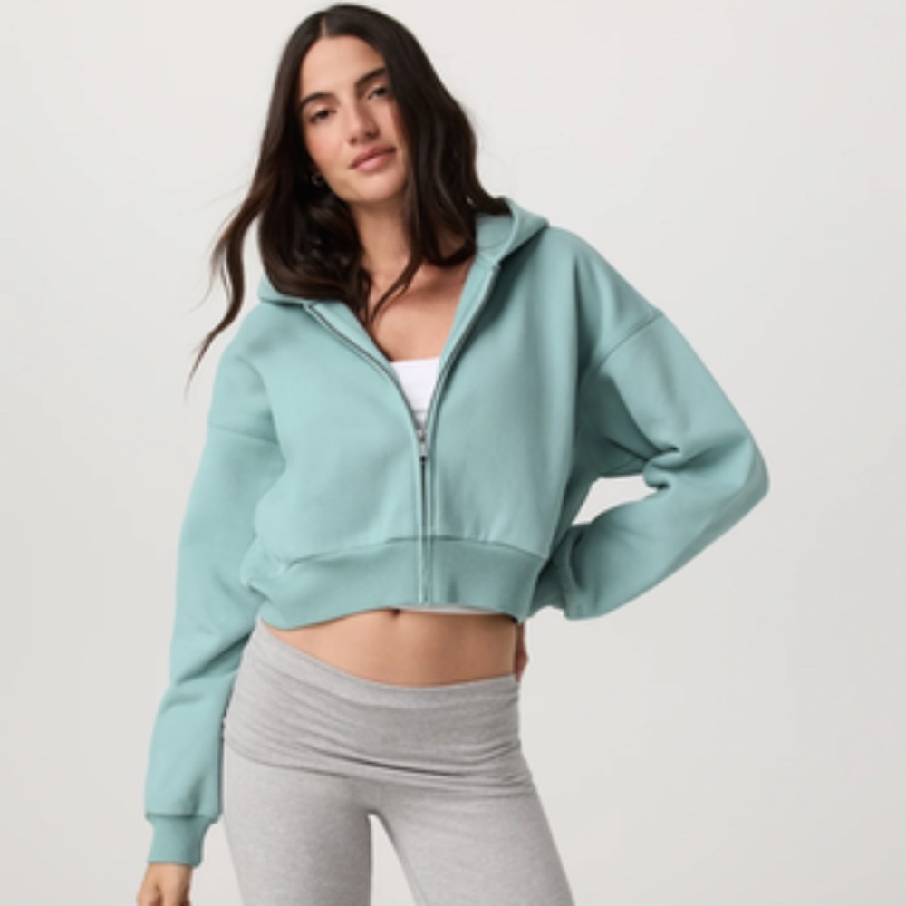 vuori Restore Mini Full Zip Hoodie Green Xs